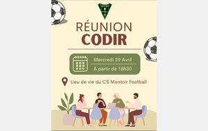 Invitation à la Réunion du CODIR - 29/04